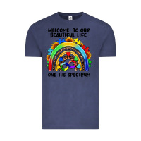 Vintage Denim Autism rainbow Vintage Tee - FaDigitalArtStudio