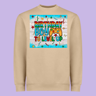 Birthday Boy To Level Up Heavyweight Sweatshirt Designed By Jahusdesignshop