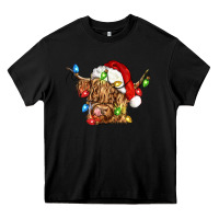 Black christmas heifer cow Heavy Core Tee - CowGirlArtShop