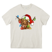 Cream christmas heifer cow Heavy Core Tee - CowGirlArtShop