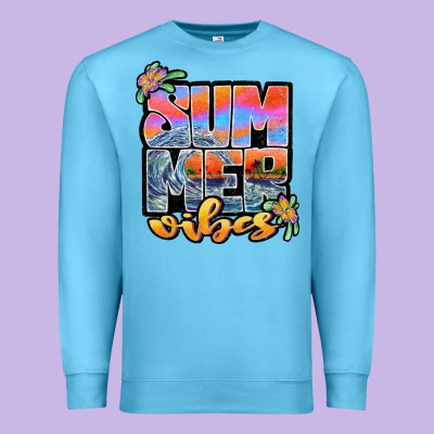 Sum Mer Vibes Premium Sweatshirt Designed By Jahusdesignshop