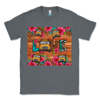 Charcoal Heather love school bus leopard Classic Tee - Artiststas