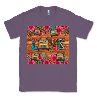 Lavender love school bus leopard Classic Tee - Artiststas