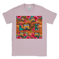 Lilac love school bus leopard Classic Tee - Artiststas