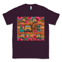 Plum love school bus leopard Classic Tee - Artiststas