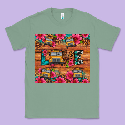 Love School Bus Leopard Classic Tee Designed By Artiststas