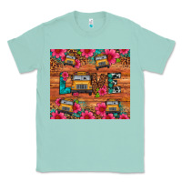 Seafoam love school bus leopard Classic Tee - Artiststas