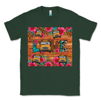 Sports Green love school bus leopard Classic Tee - Artiststas