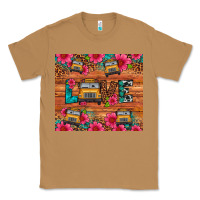 Toasted Coconut love school bus leopard Classic Tee - Artiststas