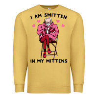 Antique Gold funny i am smitten in my mittens bernie Premium Sweatshirt - artisFamous