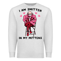 Oatmeal Heather funny i am smitten in my mittens bernie Premium Sweatshirt - artisFamous