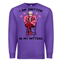 Purple funny i am smitten in my mittens bernie Premium Sweatshirt - artisFamous