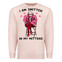 Pale Pink funny i am smitten in my mittens bernie Premium Sweatshirt - artisFamous