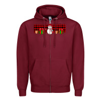 Burgundy Christmas snowman Zipper Hoodie - JahusDesignShop