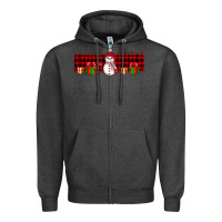 Charcoal Heather Christmas snowman Zipper Hoodie - JahusDesignShop