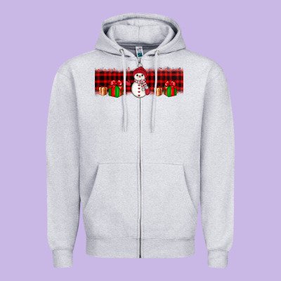 Christmas Snowman Zipper Hoodie Designed By Jahusdesignshop