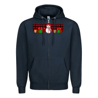 Navy Christmas snowman Zipper Hoodie - JahusDesignShop
