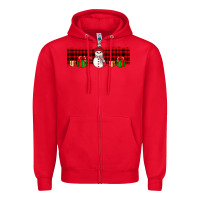 Red Christmas snowman Zipper Hoodie - JahusDesignShop