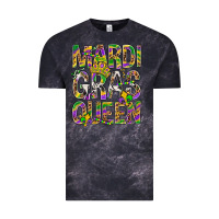 Cloud Black Mardi Gras Queen Vintage Tee - BundleAndBundleShop