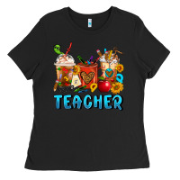 Black Teacher Coffee Cups Ladies Tee - FaDigitalArtStudio