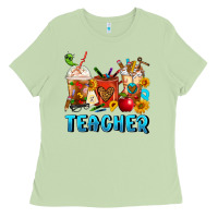 Matcha Teacher Coffee Cups Ladies Tee - FaDigitalArtStudio