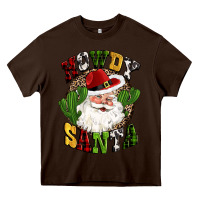 Chocolate Brown howdy santa western cactus christmas Heavy Core Tee - CowGirlArtShop