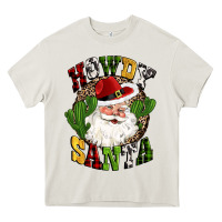 Cream howdy santa western cactus christmas Heavy Core Tee - CowGirlArtShop