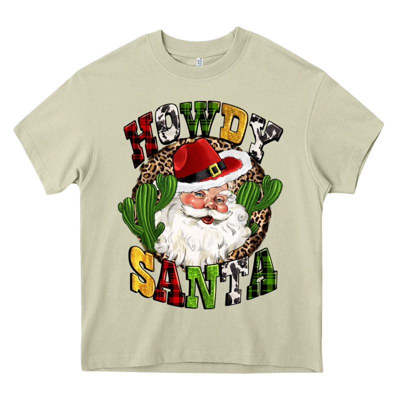 Howdy Santa Western Cactus Christmas Heavy Core Tee by CowGirlArtShop | Teevron