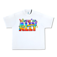 White Always An Ally Pride LGBTQ Urban Heavy Tee - BundleAndBundleShop