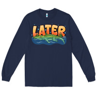 Navy Later Long Sleeve Tee - CowhideDigitalArt