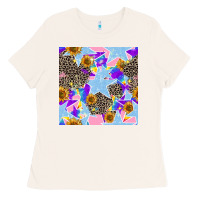Bone stars and sunflowers seamless pattern Ladies Tee - FaDigitalArtStudio