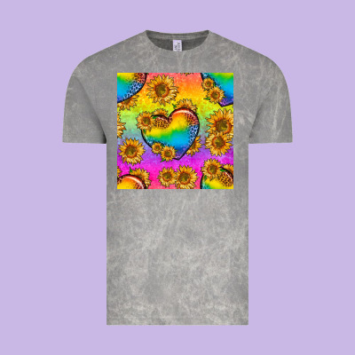 Pride Lgbtq Leopard Hearts And Sunflowers Seamless Vintage Tee Designed By Bundleandbundleshop