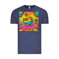 Vintage Denim Pride lgbtq leopard hearts and sunflowers seamless Vintage Tee - BundleAndBundleShop