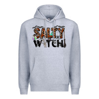 Heather Grey salty witch Premium Hoodie - CowhideDigitalArt