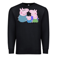 Black peppa pig family Premium Sweatshirt - artisFamous