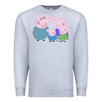 Heather Grey peppa pig family Premium Sweatshirt - artisFamous