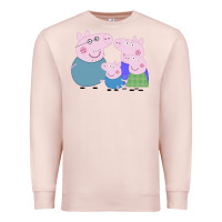 Pale Pink peppa pig family Premium Sweatshirt - artisFamous