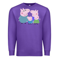 Purple peppa pig family Premium Sweatshirt - artisFamous