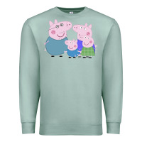 Seafoam peppa pig family Premium Sweatshirt - artisFamous