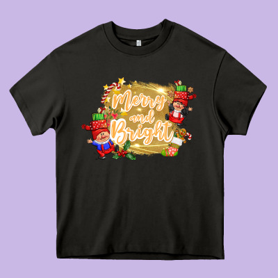 Merry And Bright Gnome Heavy Core Tee Designed By Cowgirlartshop