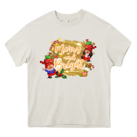 Cream merry and bright gnome Heavy Core Tee - CowGirlArtShop