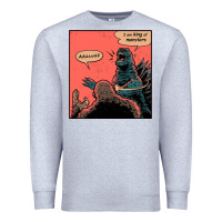 Heather Grey i am king of monsters Premium Sweatshirt - artisFamous