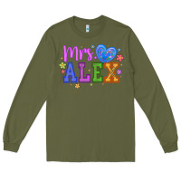 Army Green mrs Long Sleeve Tee - CowhideDigitalArt