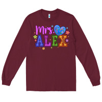 Burgundy mrs Long Sleeve Tee - CowhideDigitalArt