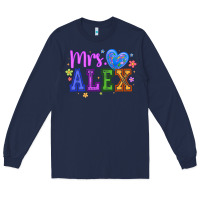 Navy mrs Long Sleeve Tee - CowhideDigitalArt