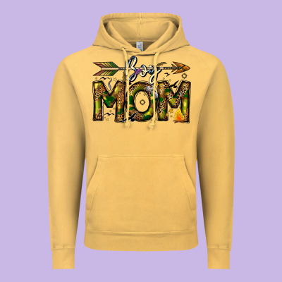 Boy Mom Vintage Hoodie Designed By Cowhidedigitalart