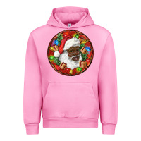 Fuchsia Pink Black Santa Christmas Urban Hoodie - RanaPortraitStore