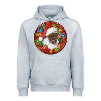Heather Grey Black Santa Christmas Urban Hoodie - RanaPortraitStore