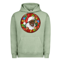 Pigment Oil Green Black Santa Christmas Urban Hoodie - RanaPortraitStore