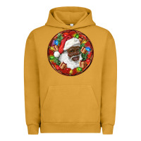 Pigment Peanut Butter Black Santa Christmas Urban Hoodie - RanaPortraitStore